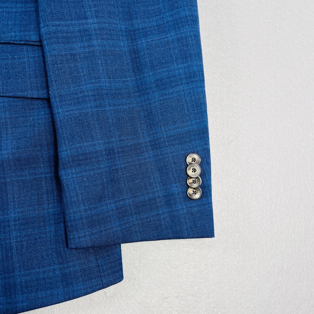 Jos. A. Bank 1905 Tailored Fit Blue Glen Plaid Blazer Sport Coat brrr Comfort - Picture 3 of 6